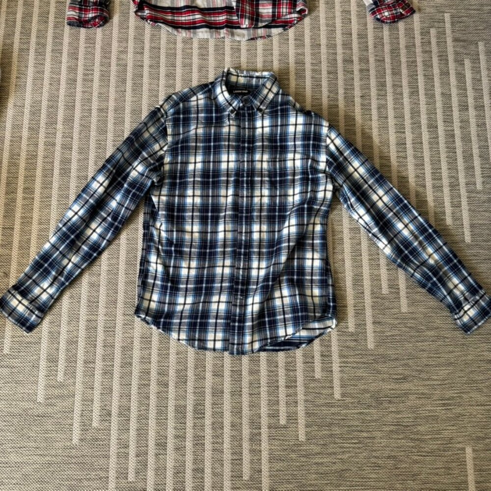 Lands' End Tailored Fit Flannel Shirt (Size M, 15-15.5")